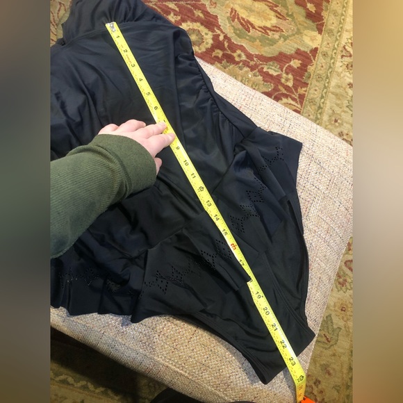 NICOLE MILLER Black Halter Neck Cut Out Skirted Black Swimsuit Sz 1X NWT - Picture 10 of 17